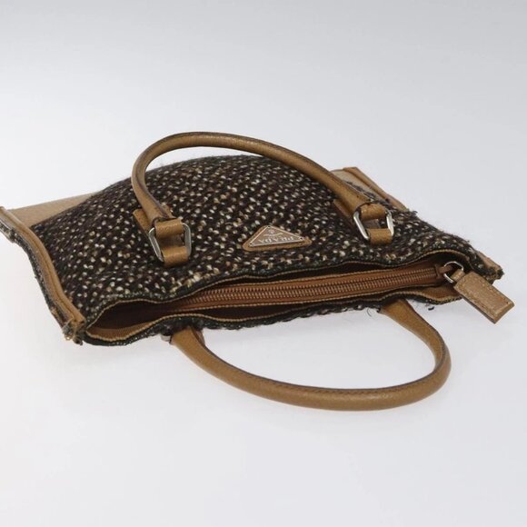 PRADA Hand Bag Wool Brown Auth - Picture 12 of 16